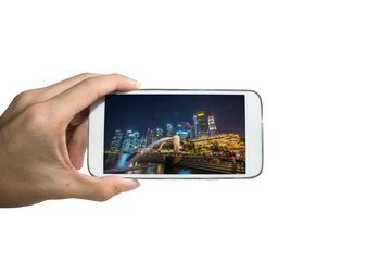 Holding smart phone for capture, Take a photo of