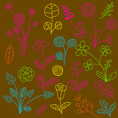 Doodle Flowers Background
