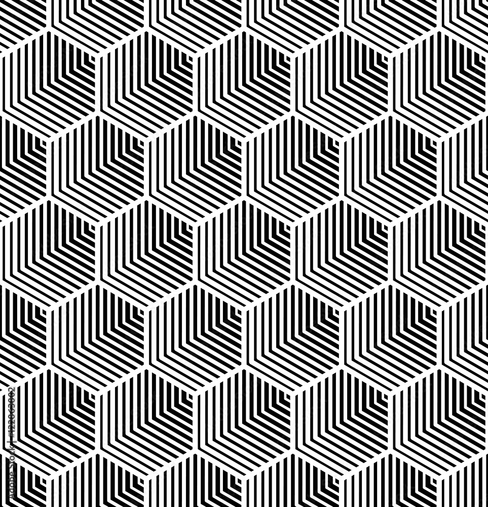 Wall mural vector seamless texture. modern abstract background. monochrome geometrical pattern with repeating h