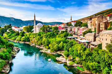 Fototapeta na wymiar Mostar, Old Bridge, Bosnia and Herzegovina