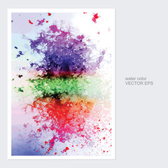 Fototapeta na wymiar card with watercolor on white background for your design vector 