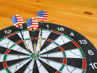Game with darts in colors of USA flag 2