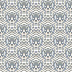 Seamless background of blue color in the style of baroque