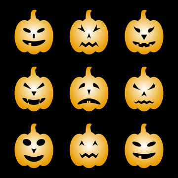 set of pumpkins Halloween