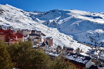 Mountain skiing - Pradollano, Sierra Nevada, , Andalusia, Spain - 122864828