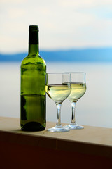 bottle and wine glass