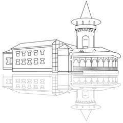 drawing of a building architecture