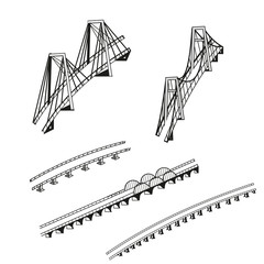 set of illustrations of bridges architecture