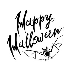 Obraz premium Happy Halloween bat message design background. Vector illustration EPS 10
