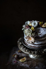Flower Multi Layer  Chocolate Cream Cake