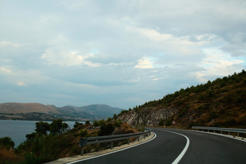Winding mountain road