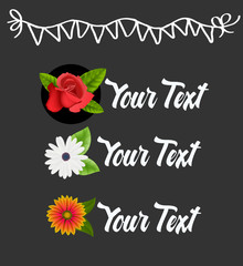 Fresh Decorative Flowers Banners Vector