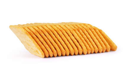 Heap of crackers isolated on a white background