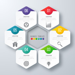 Vector illustration infographics six options.
