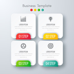 Fototapeta premium Vector illustration of four square infographics