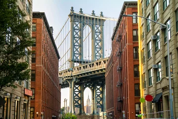 Fotobehang Brooklyn Bridge Manhattan Bridge en Brooklyn Buurt