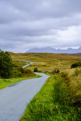 Winding road on Isle of Skye