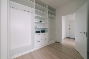 Light interior with flooring in a modern apartment