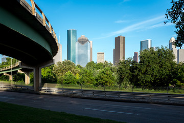 Houston Texas Skyline with modern skyscrapers