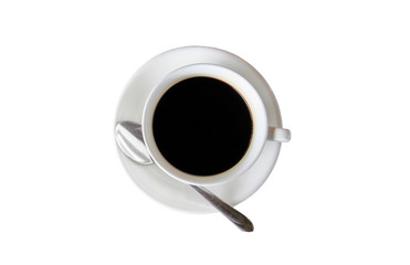 Cup of coffee on white background