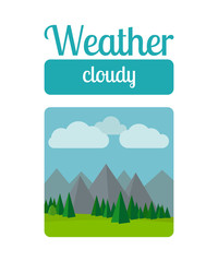 Fototapeta premium Weather illustration in flat style vector. Cloudy