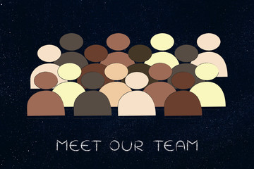 diversity in the workplace: multi ethnic team illustration