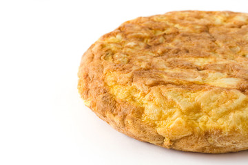Traditional spanish omelette isolated on white background

