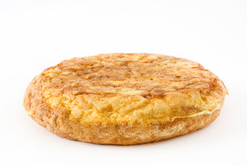 Traditional spanish omelette isolated on white background

