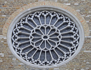 Rosette and window of church in Trieste