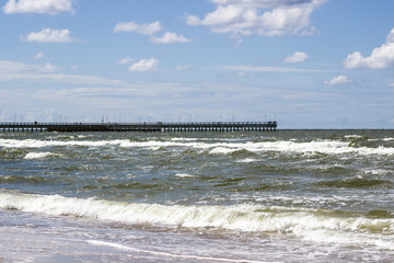 Fototapeta premium Long pier in the popular resort of Palanga, Lithuania