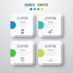 Vector illustration of four square infographics