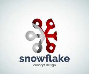 Vector Christmas snowflake logo template