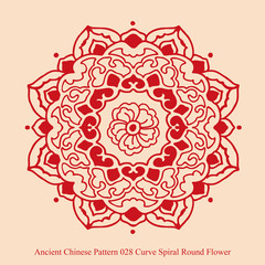 Ancient Chinese Pattern_028 Curve Spiral Round Flower