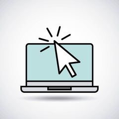 laptop computer technology icon vector illustration design