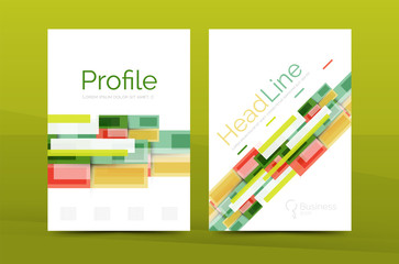 Naklejka na ściany i meble Set of abstract lines backgrounds - business templates