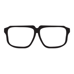 Fototapeta premium Hipster Glasses Icon. Unisex glasses black. Vector illustration