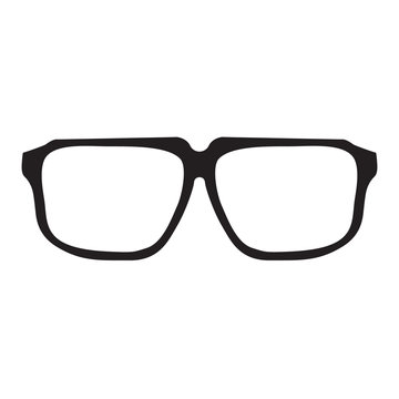 Hipster Glasses Icon. Unisex glasses black. Vector illustration