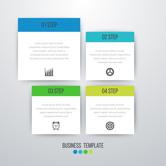 Vector illustration of four square infographics