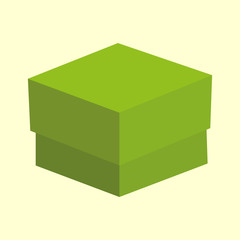 cardboard gift box green vector illustration