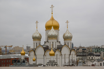 A picture of an Orthodox cathedral with gold domes