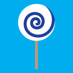 lolipop blue spiral on blue background vector illustration