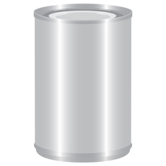 aluminium tincan cylinder realistic isolated vector illustration