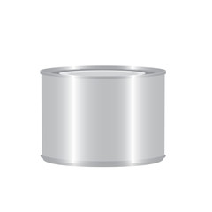 small aluminium tincan cylinder realistic isolated vector illustration