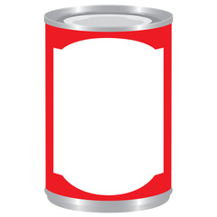 red label aluminium tincan cylinder realistic isolated vector illustration