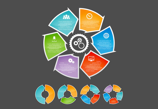 Circling Arrow Set Infographic