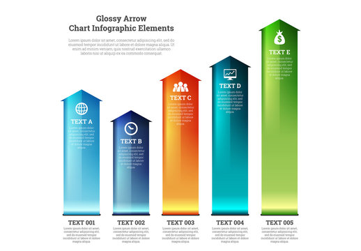 Glossy Arrow Chart Infographic