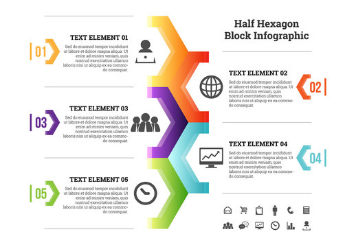 Half Hexagon Block Infographic