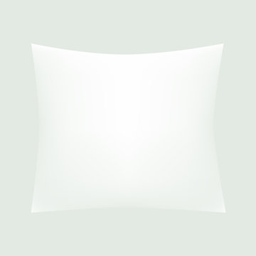 small white realistic domestic pillow isolated vector illustration