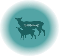 Merry christmas deer - vector illustration

