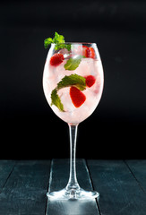 Cocktail on black background